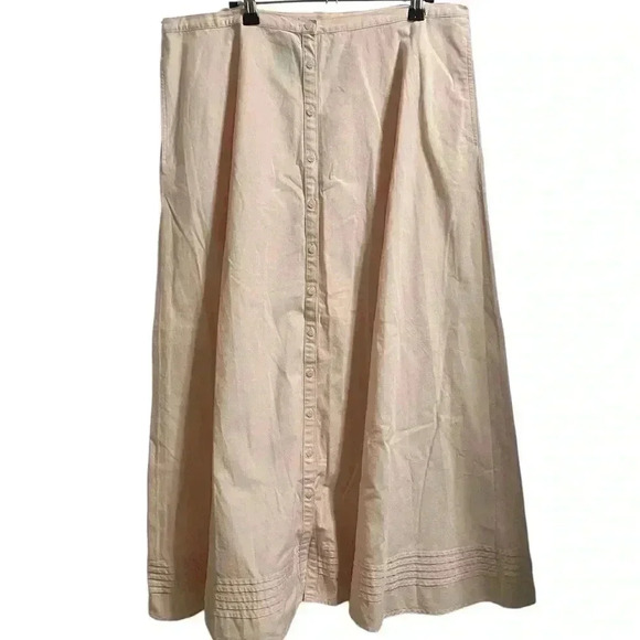 Lauren Ralph Lauren Baby Pink Button Down Maxi Skirt Size 16 - Picture 1 of 5